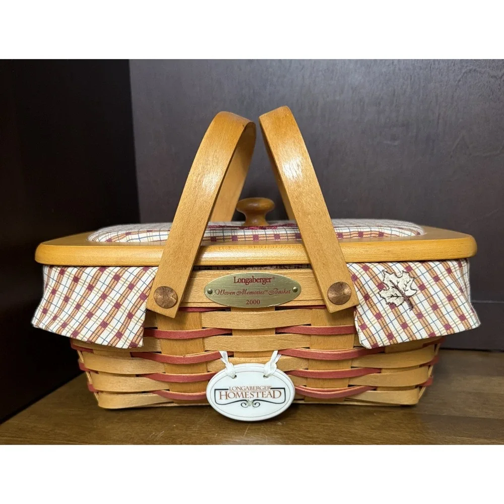 Longaberger Woven Memories Basket 2000 Homestead with Lid and Liner